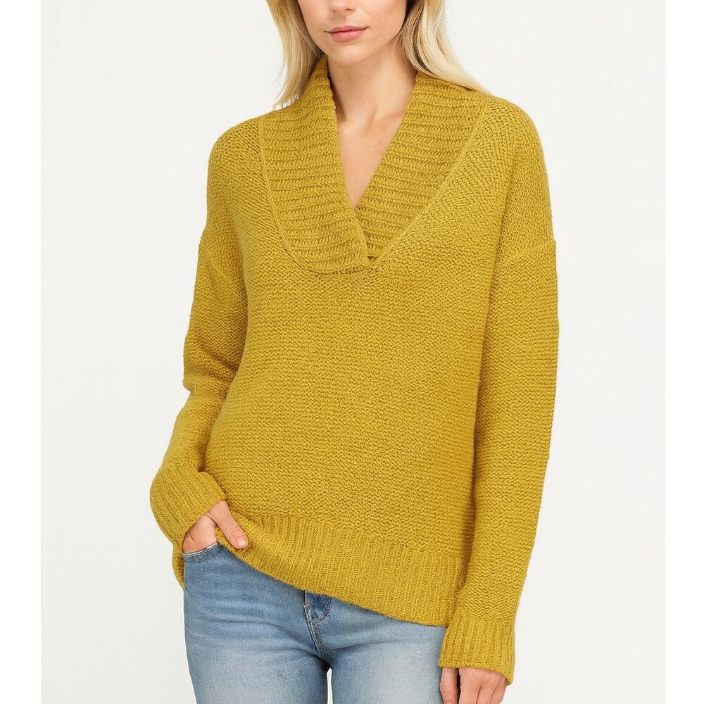 J. Crew Wool Mohair Dolce Shawl Collar Popover Sweater Yellow 20824 Size XS